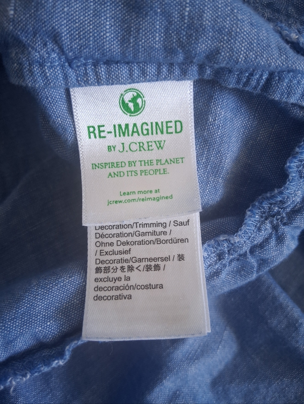J. Crew Blue Dress Linen & Cotton Mix - Picture 6 of 7